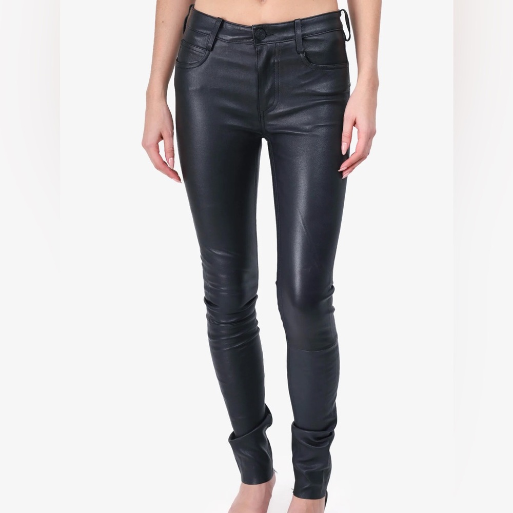 Mackage Genuine Lambskin Leather Black Skinny Pants